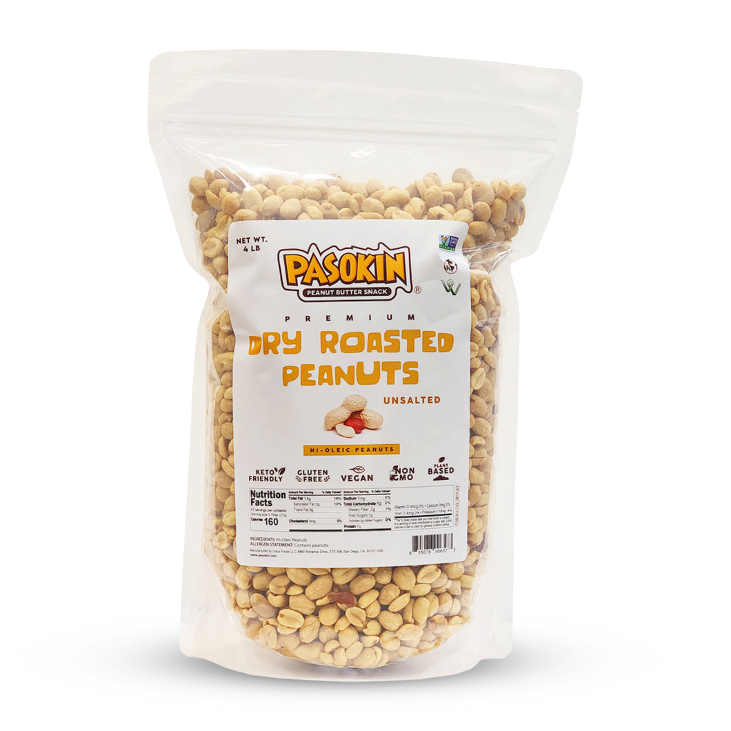 Premium Jumbo Dry Roasted Peanuts - Unsalted (4 lb)